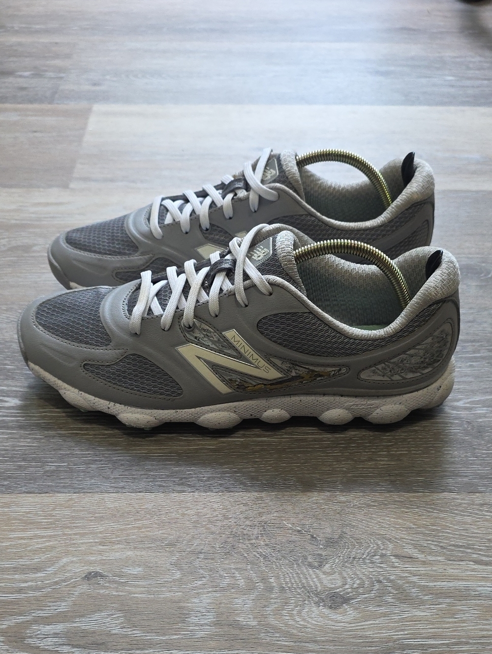 New Balance Womens Minimus Golf Spikeless Sneaker Shoes Grey Camo Accents Sz 10